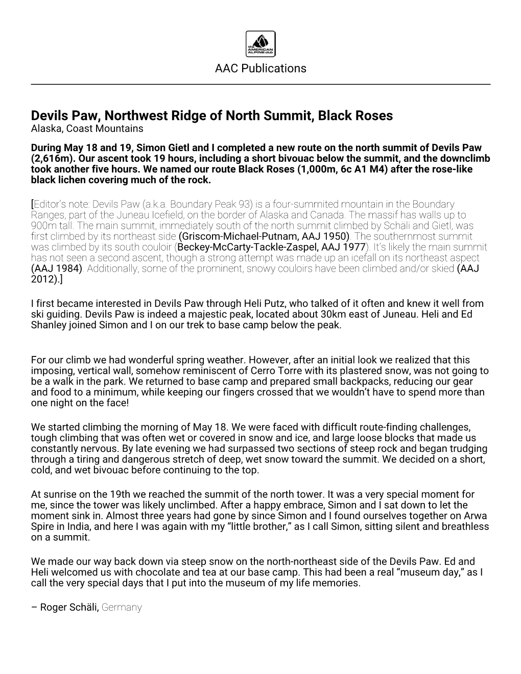 Devils Paw, Northwest Ridge of North Summit, Black Roses