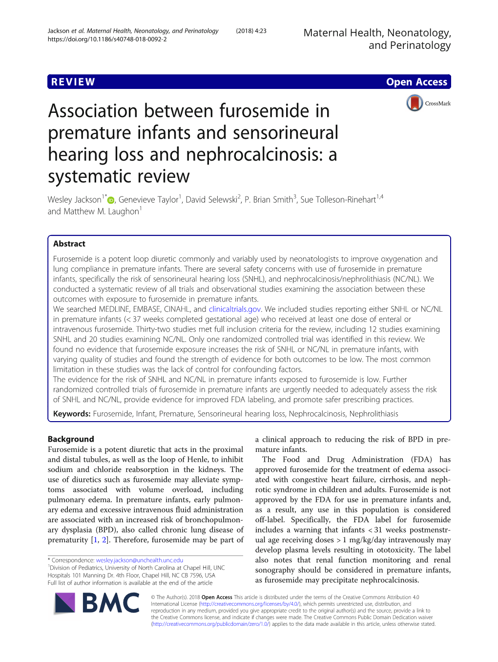 Association Between Furosemide in Premature Infants And