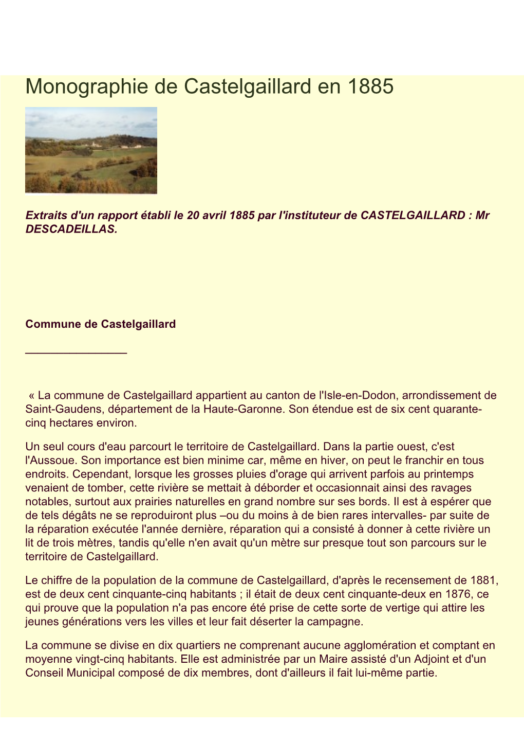 Monographie De Castelgaillard En 1885