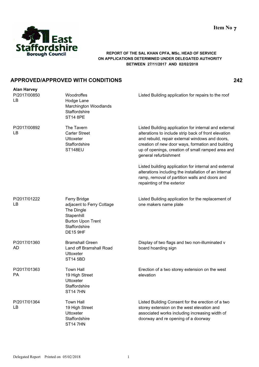 PC 180220 07 Delegated Report 20 02 18.Pdf