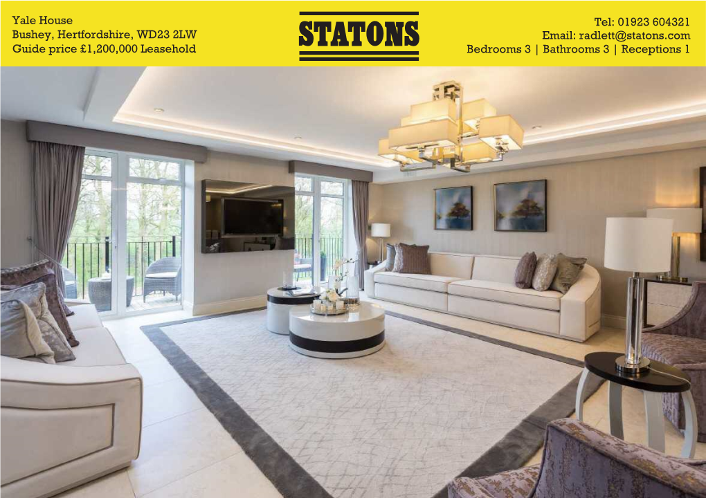 Radlett@Statons.Com Bushey, Hertfordshire, WD23 2LW Guide Price £1200000 Leasehold Bedroo