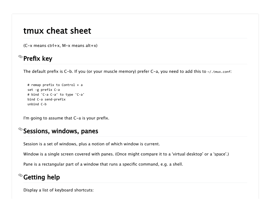 Tmux Cheat Sheet