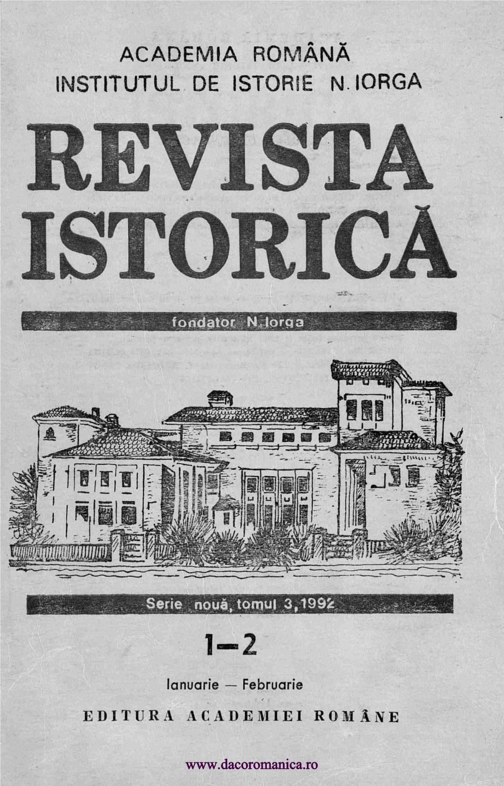 Academia Romana Institutul De Istorie N Iorga Revista 1St S Rica