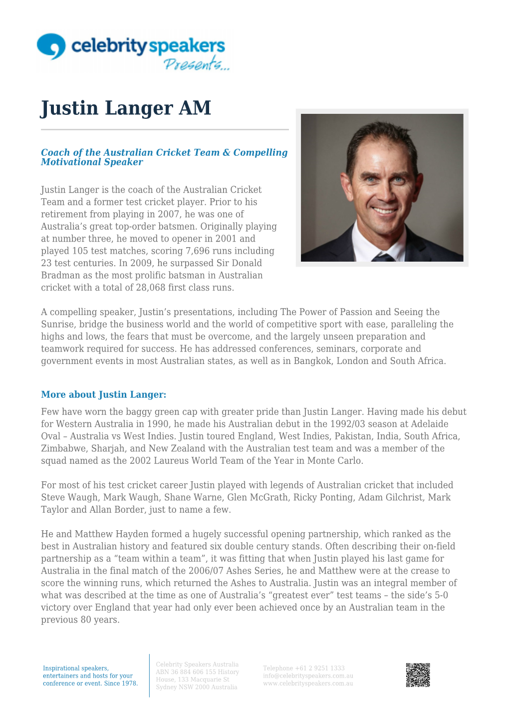 Justin Langer AM