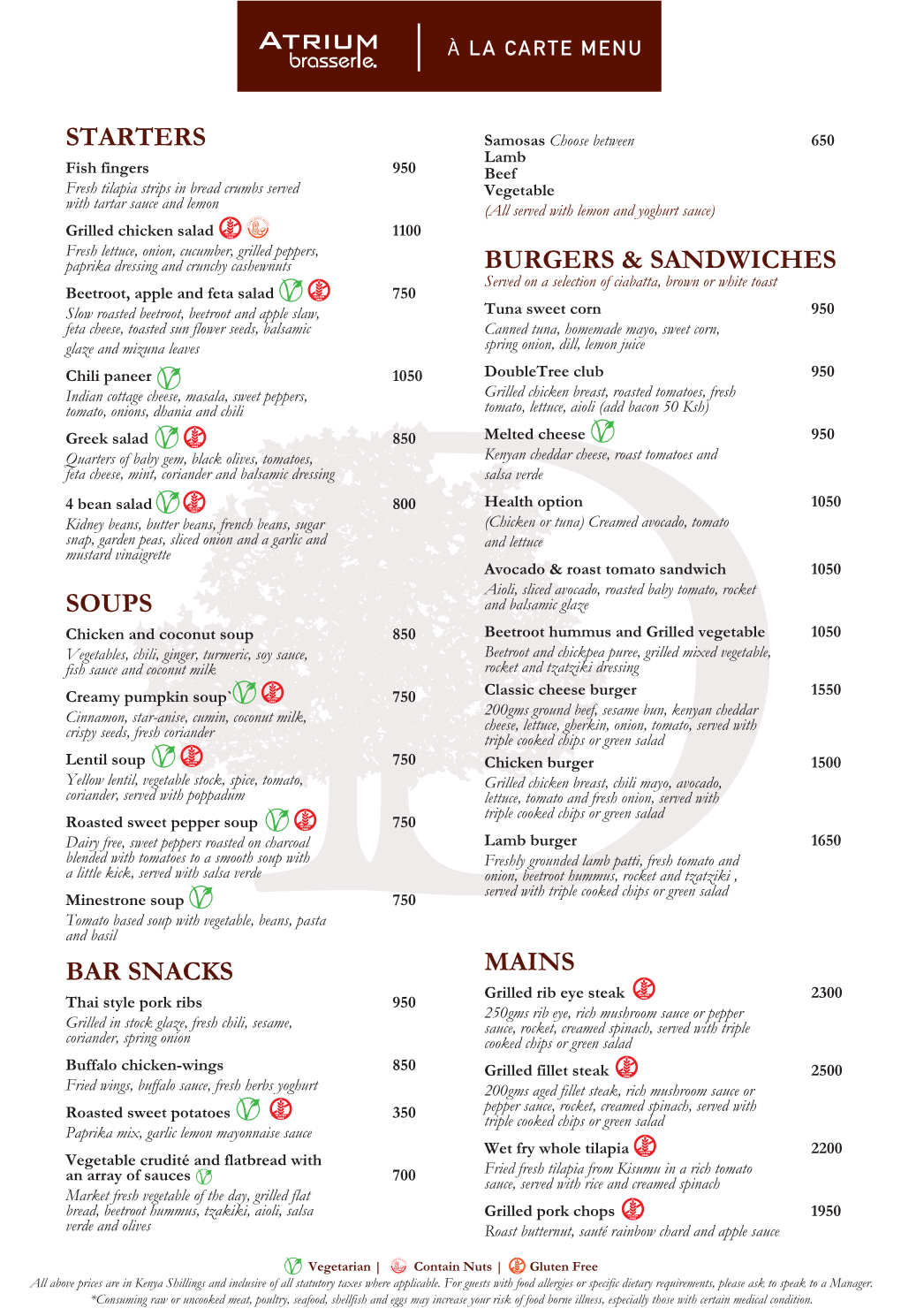 Ala Carte Menu Final