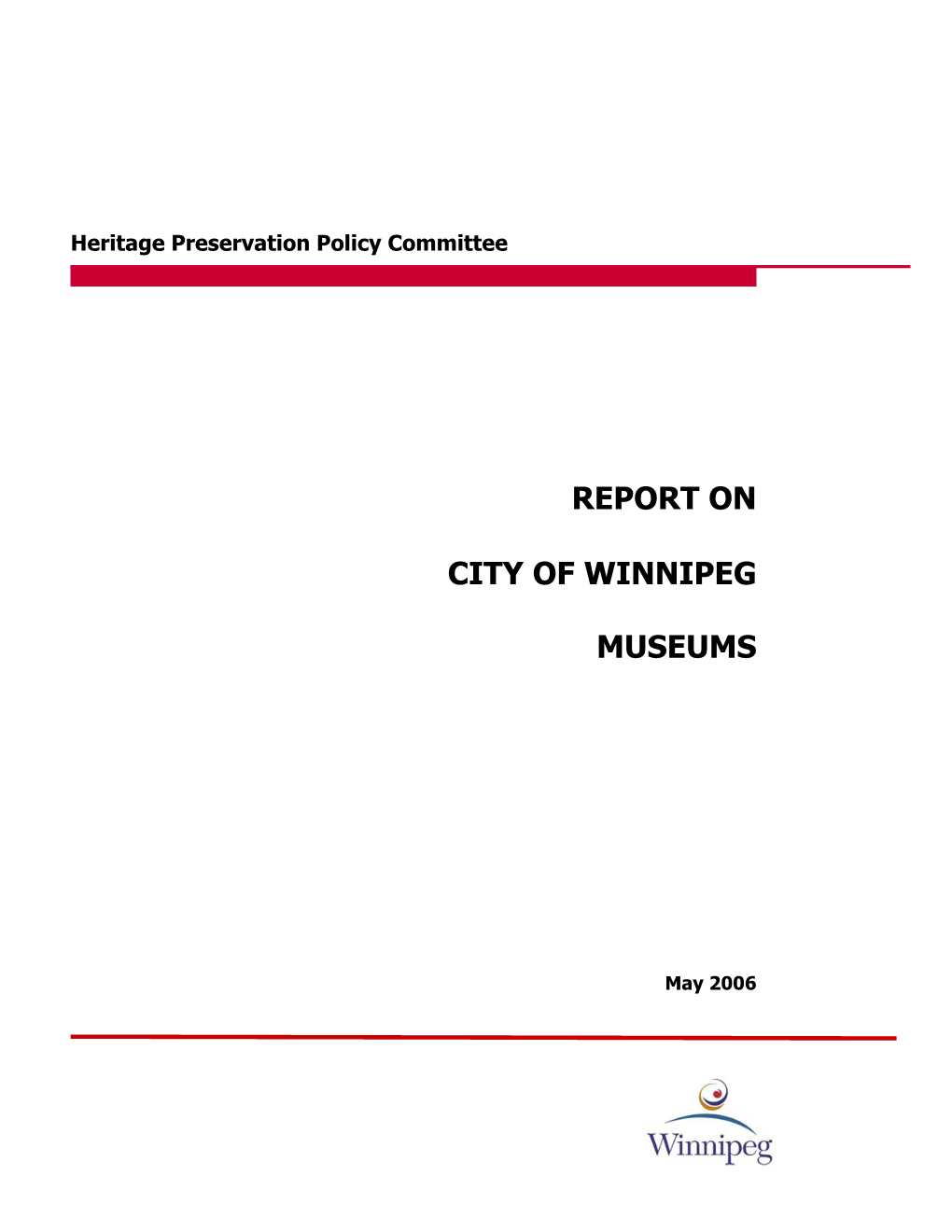 Report on City of Winnipeg Museums