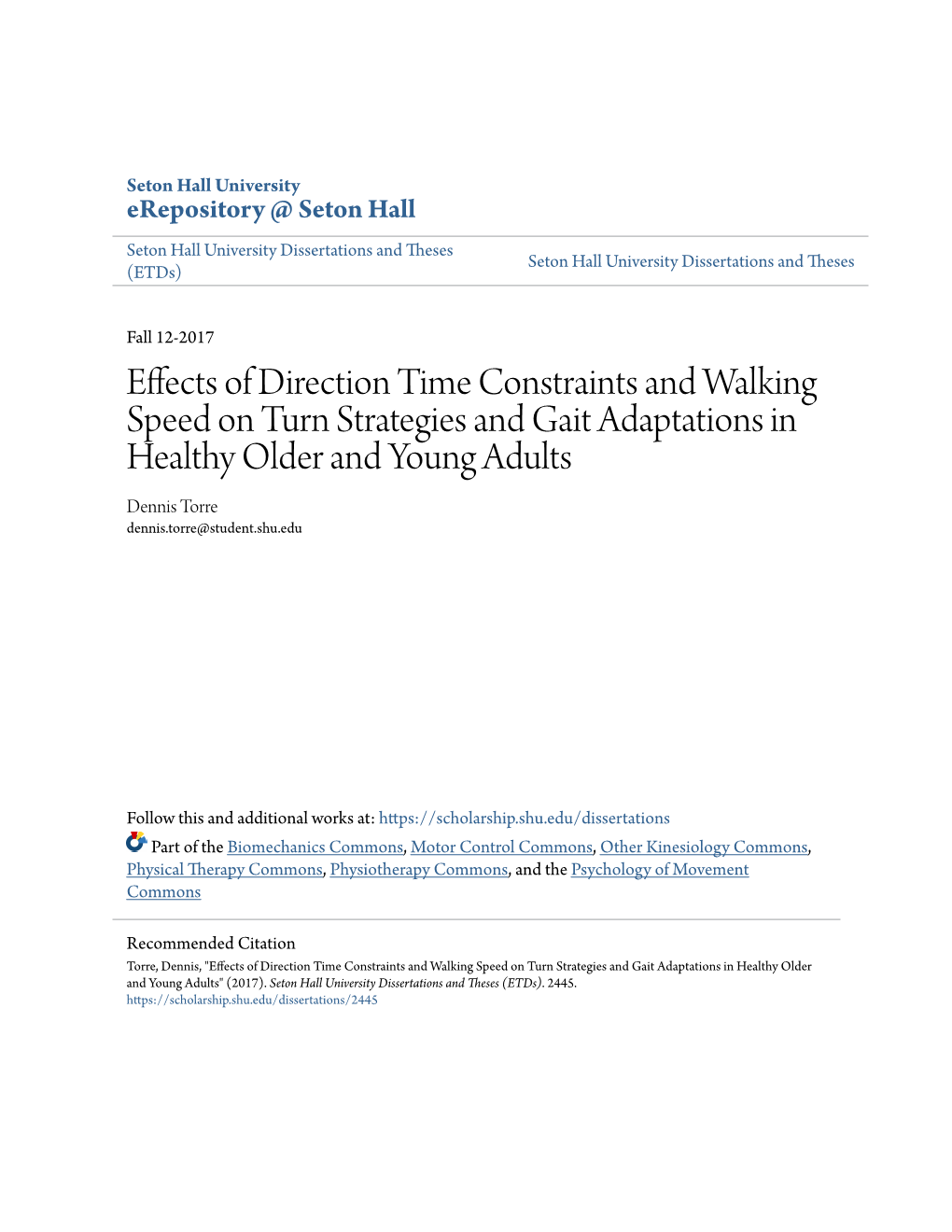 Effects of Direction Time Constraints And