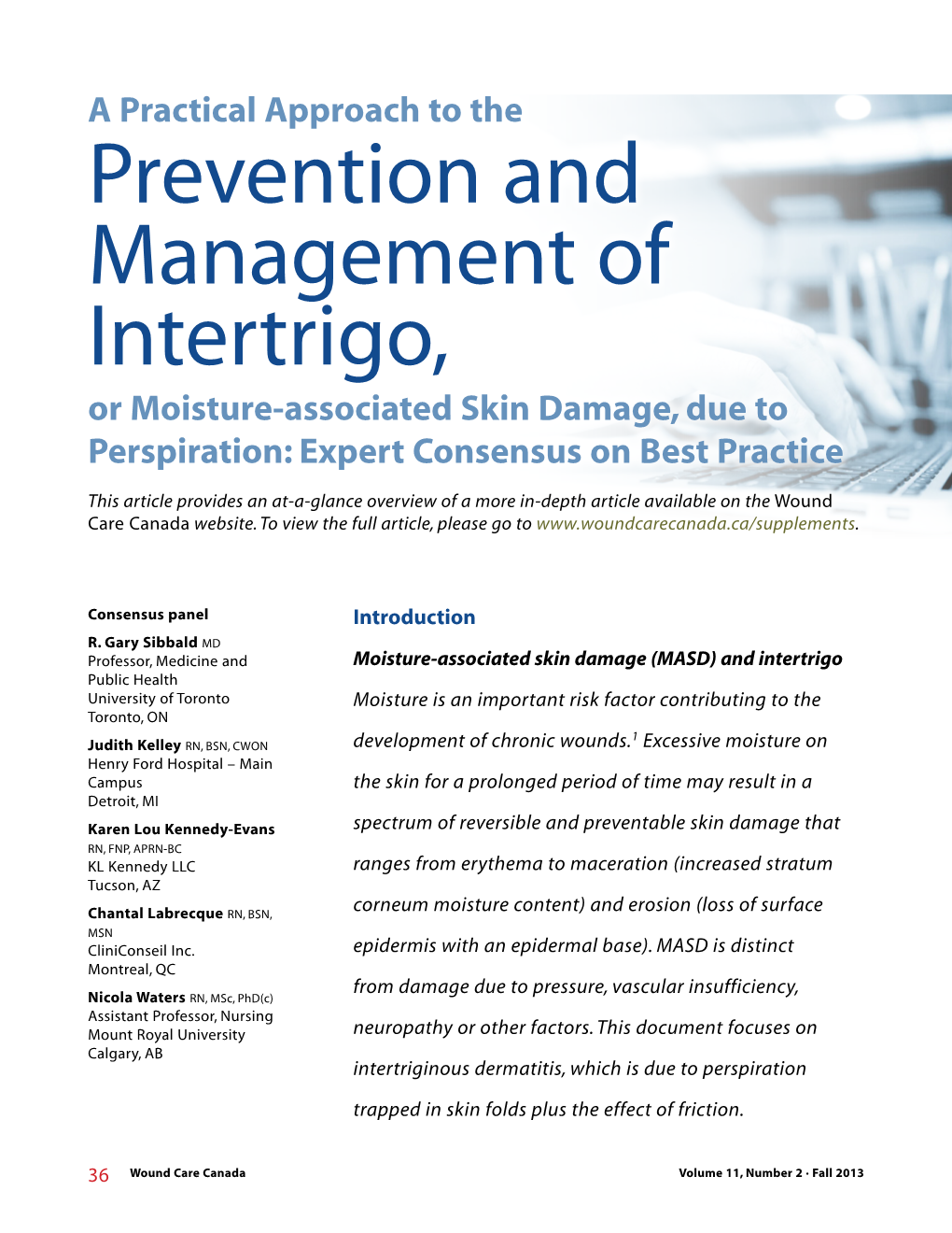 Prevention and Management of Intertrigo, Or Moisture-Associated Skin Damage, Due to Perspiration: Expert Consensus on Best Practice