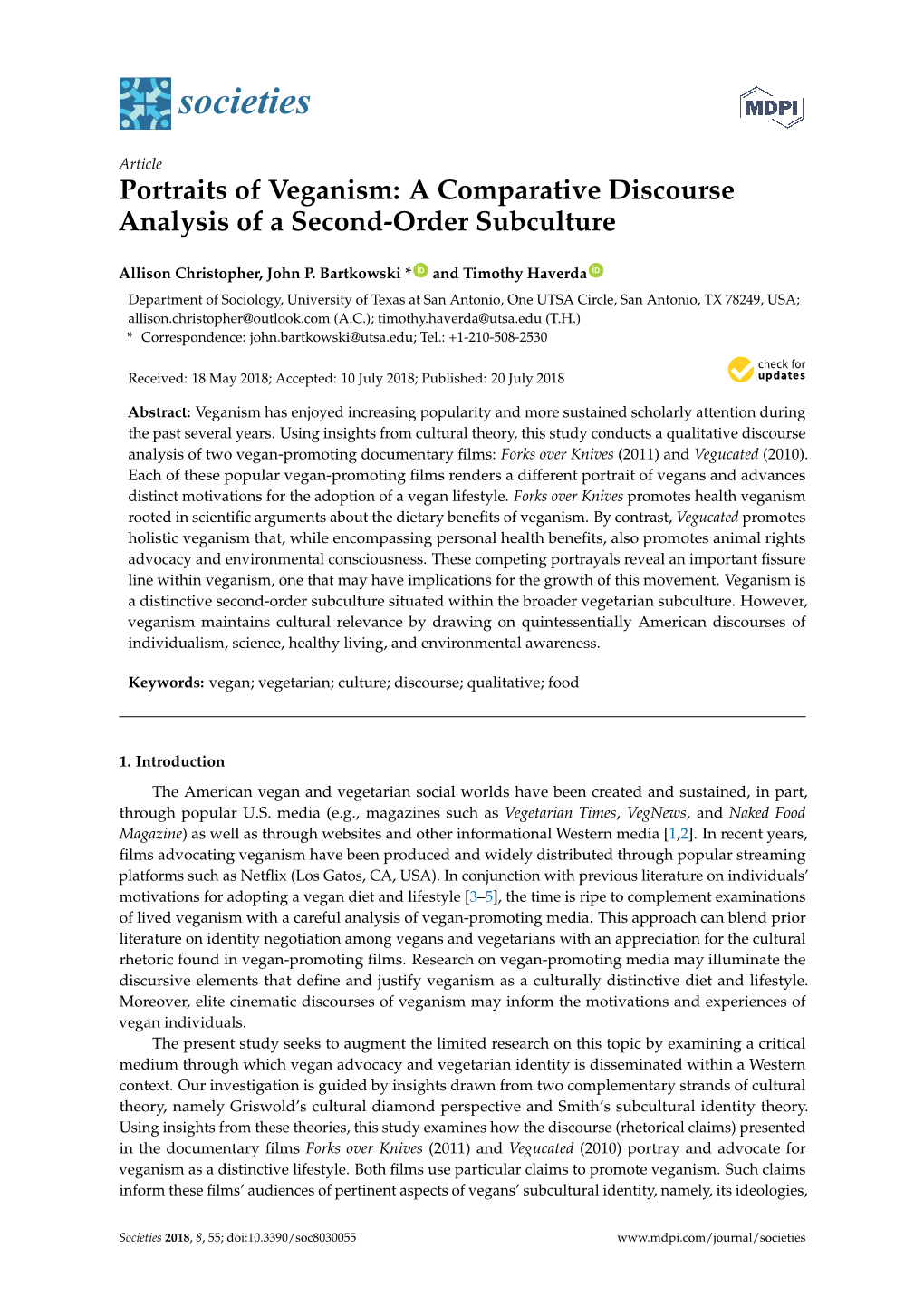 Portraits of Veganism: a Comparative Discourse Analysis of a Second-Order Subculture