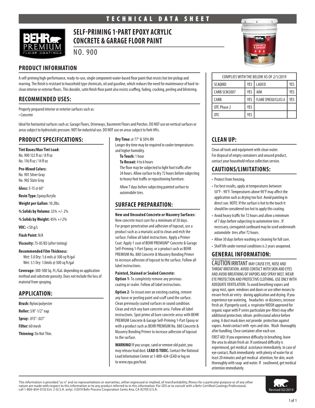 Self-Priming 1-Part Epoxy Acrylic Concrete & Garage