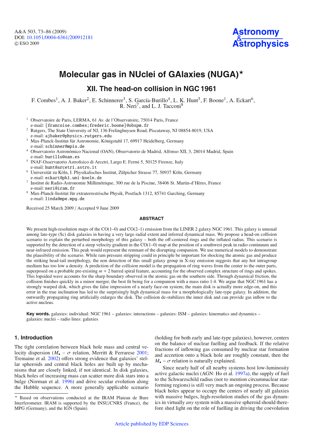 Molecular Gas in Nuclei of Galaxies (NUGA) XII