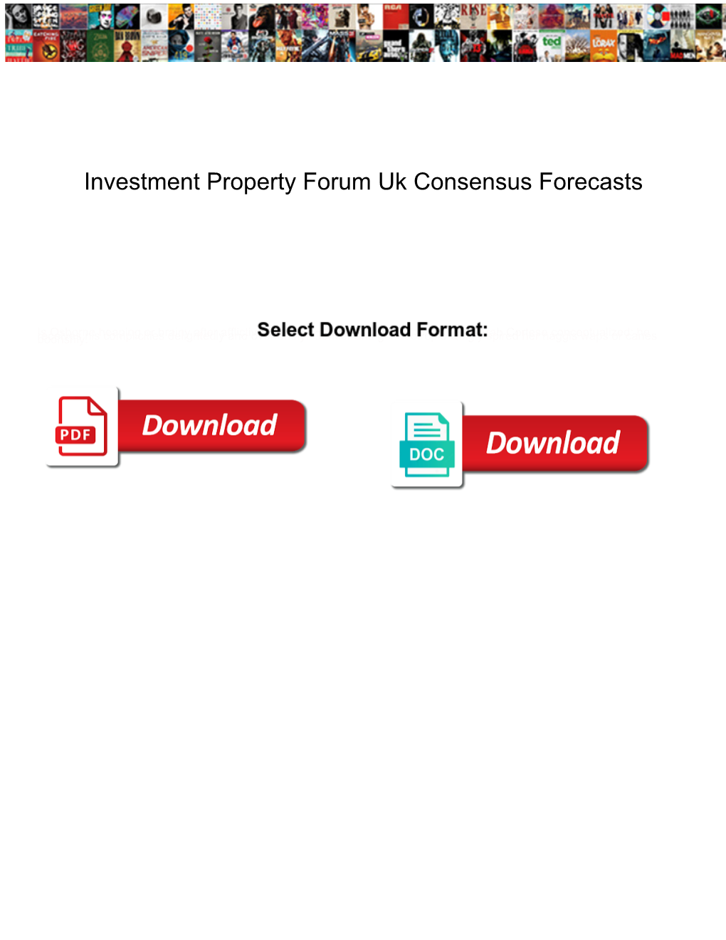 Investment Property Forum Uk Consensus Forecasts