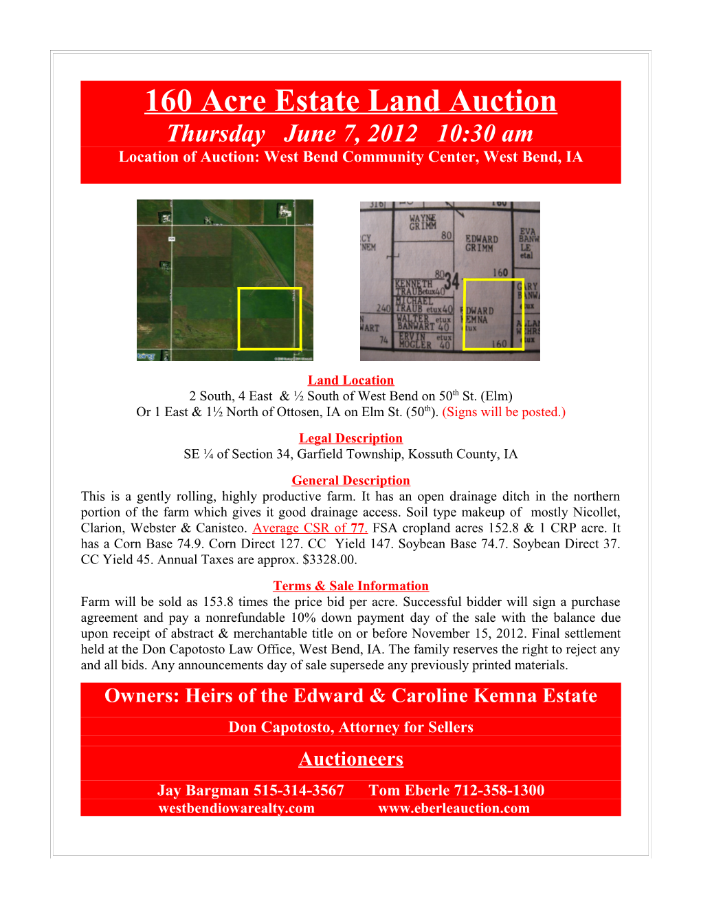 160 Acre Estate Land Auction