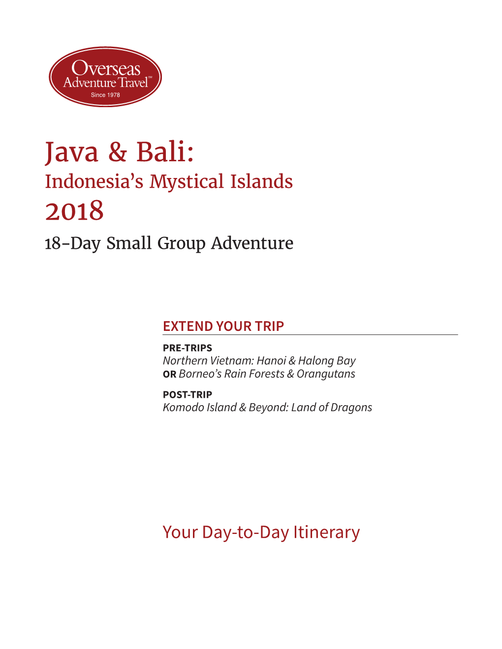Java & Bali: 2018