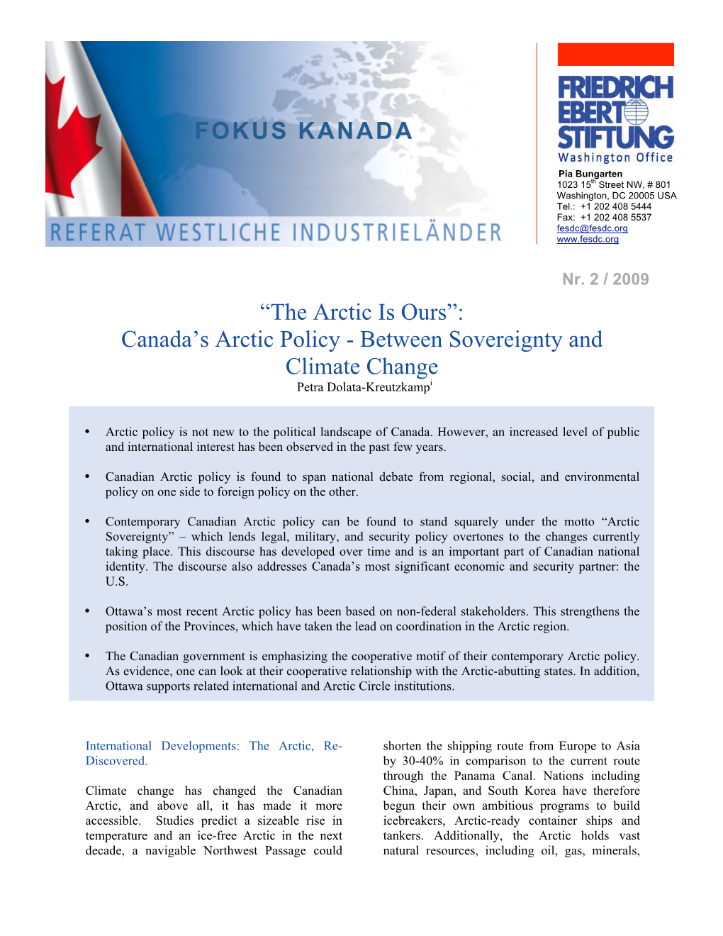 Canada's Arctic Policy