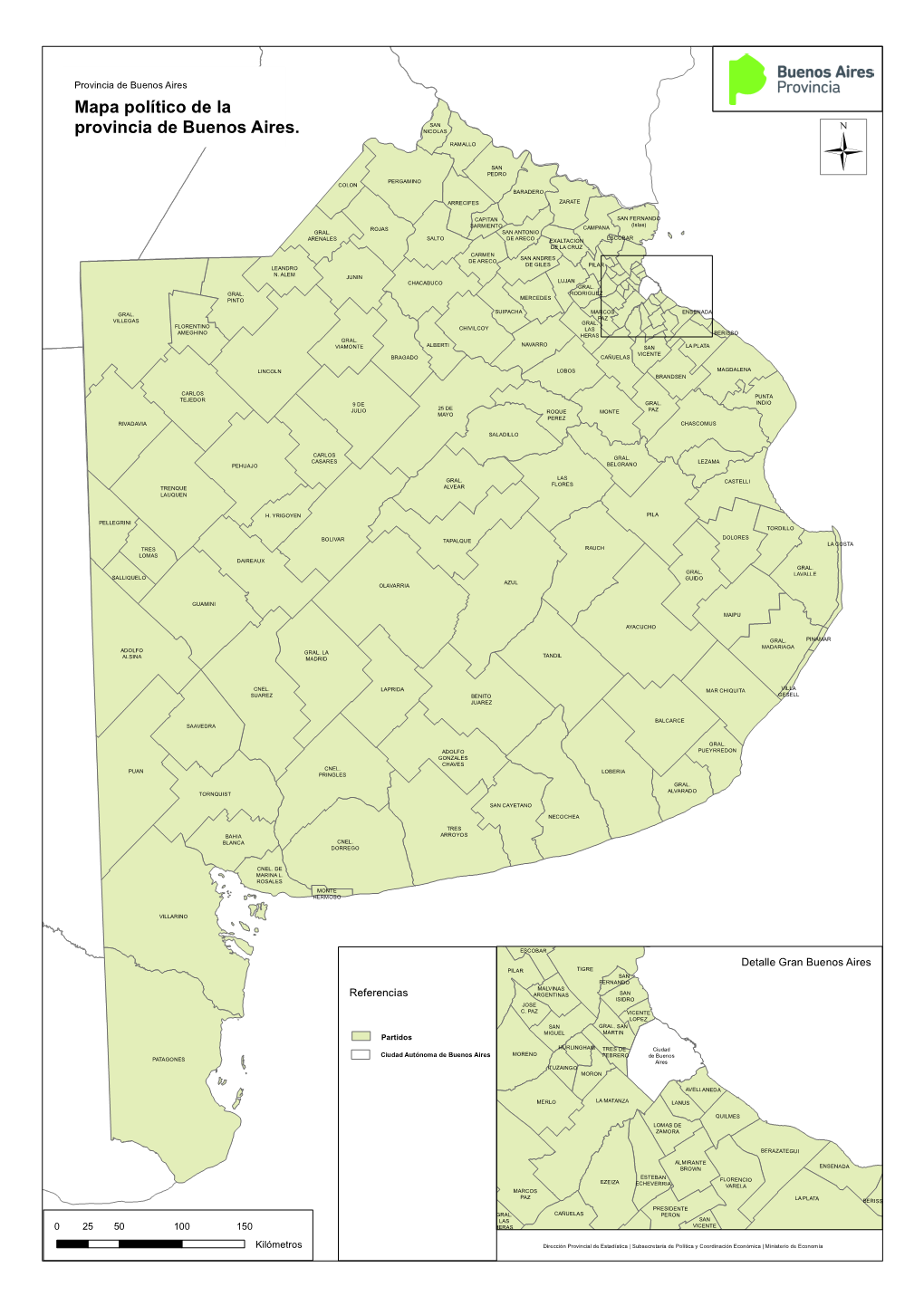 Mapa Político De La Provincia De Buenos Aires