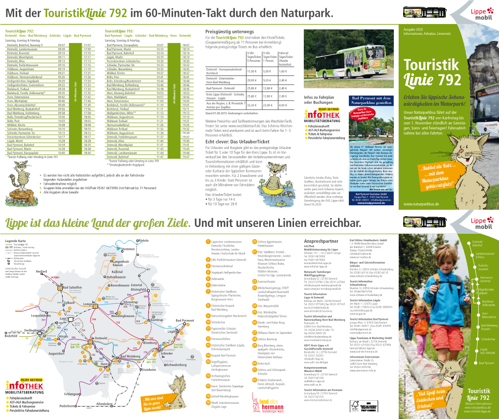 Mit Der Touristiklinie 792 Im 60-Minuten-Takt Durch Den Naturpark. Unser Natur!