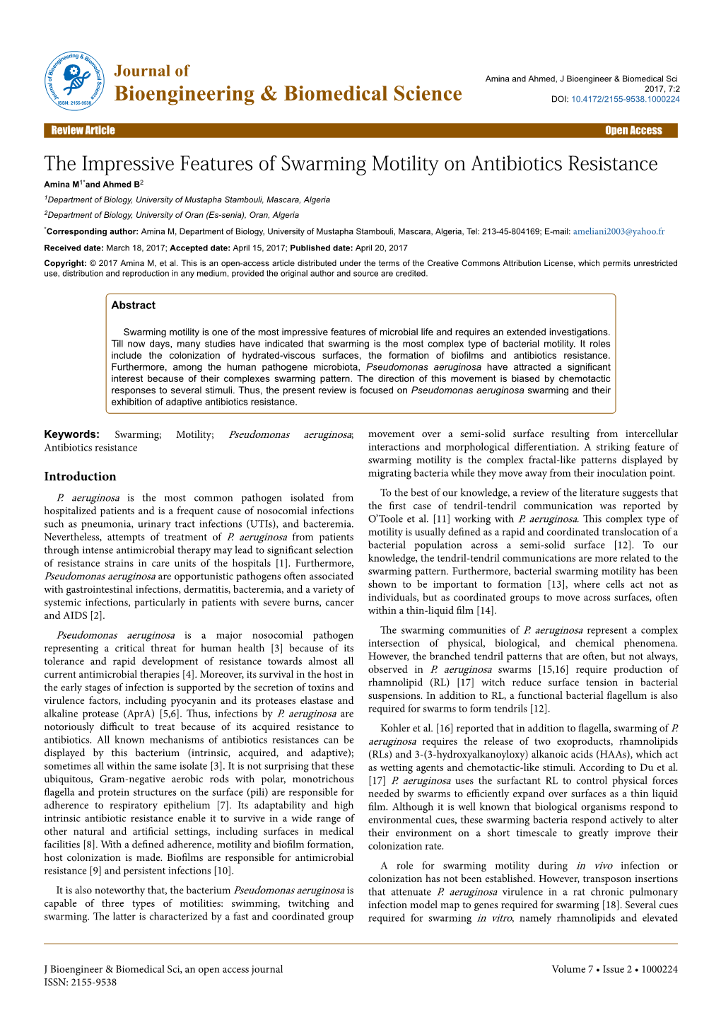 The Impressive Features of Swarming Motility on Antibiotics Resistance