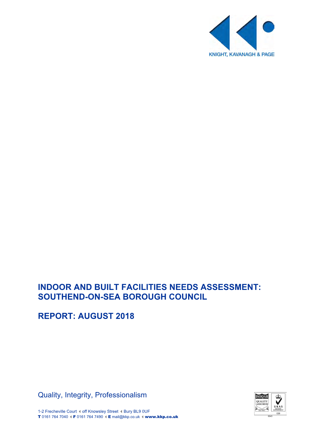 Indoor and Built Facilities Needs Assessment: Southend-On-Sea Borough Council