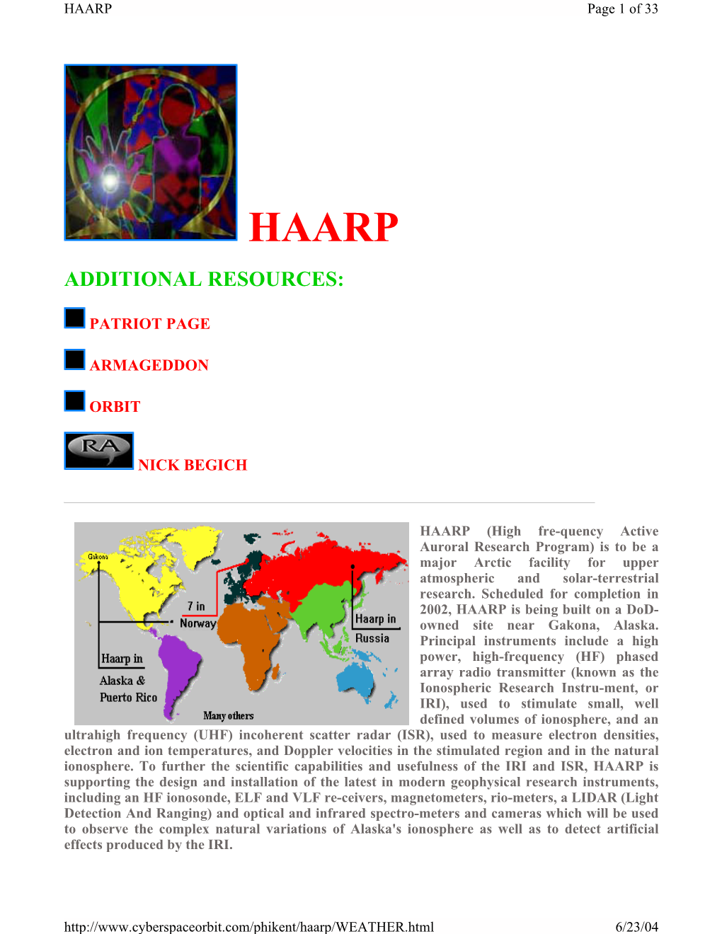 Haarp Additional Resources