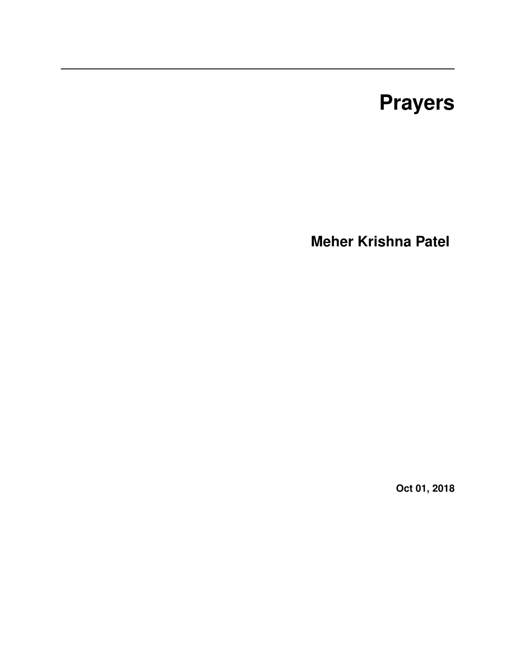 Prayers Meher Krishna Patel