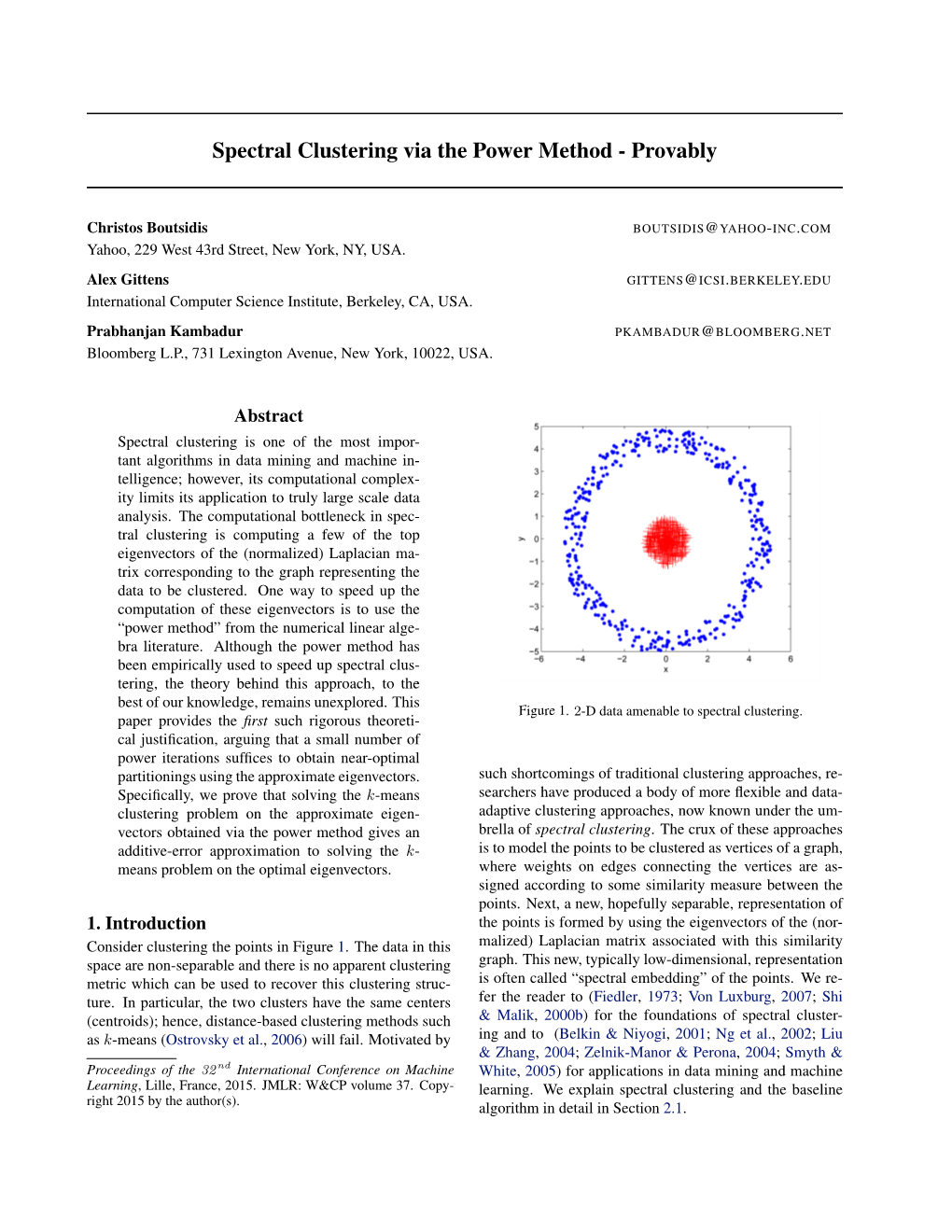 Spectral Clustering Via the Power Method - Provably