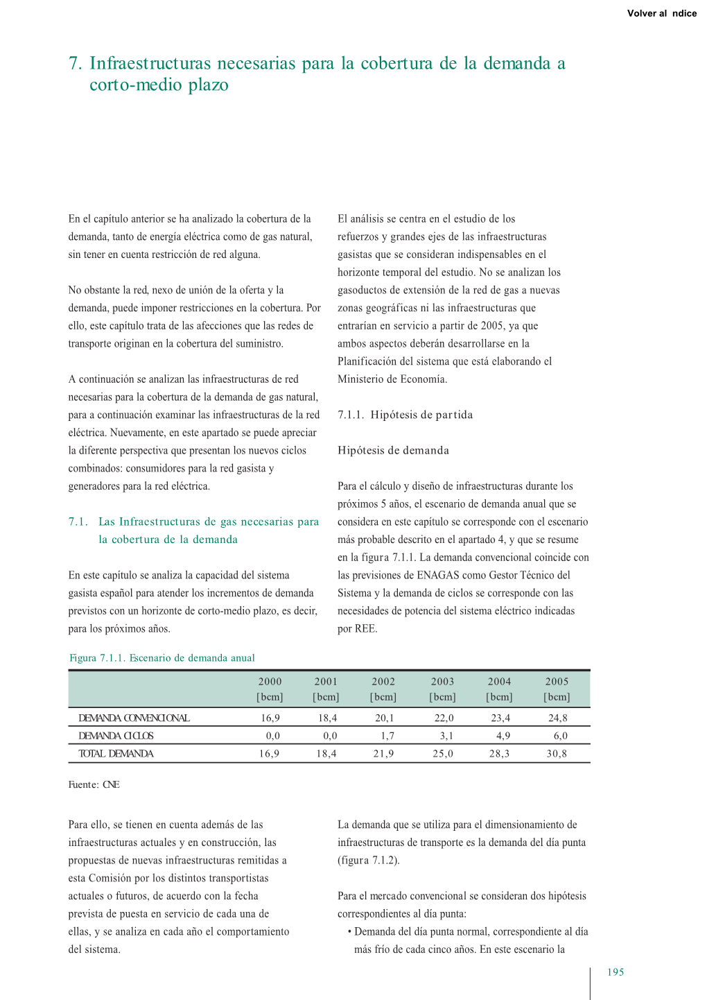 7. Infraestructuras Necesarias Para La Cobertura De La Demanda a Corto-Medio Plazo