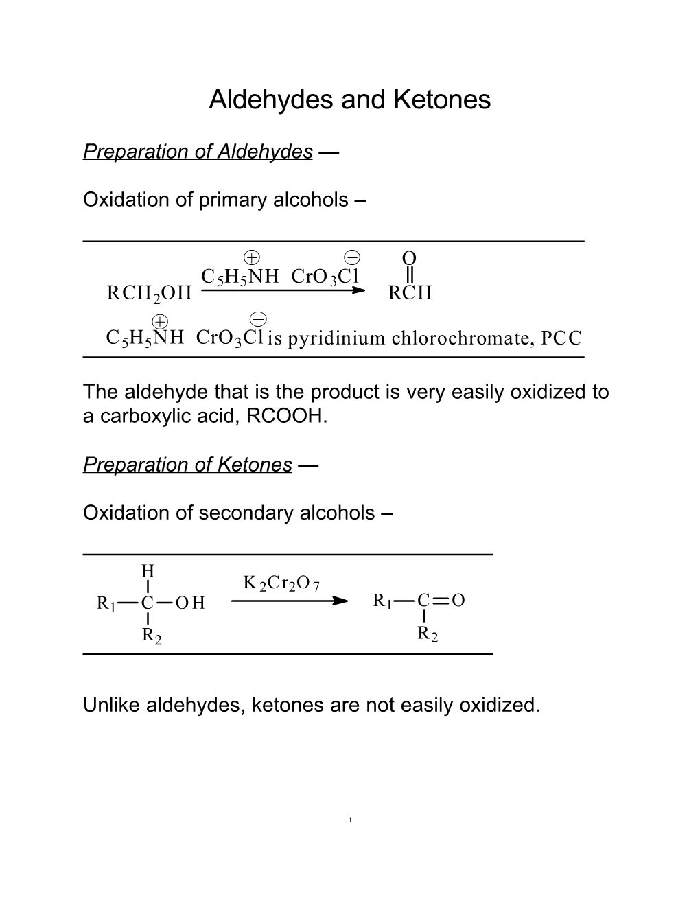 Aldehydes and Ketones