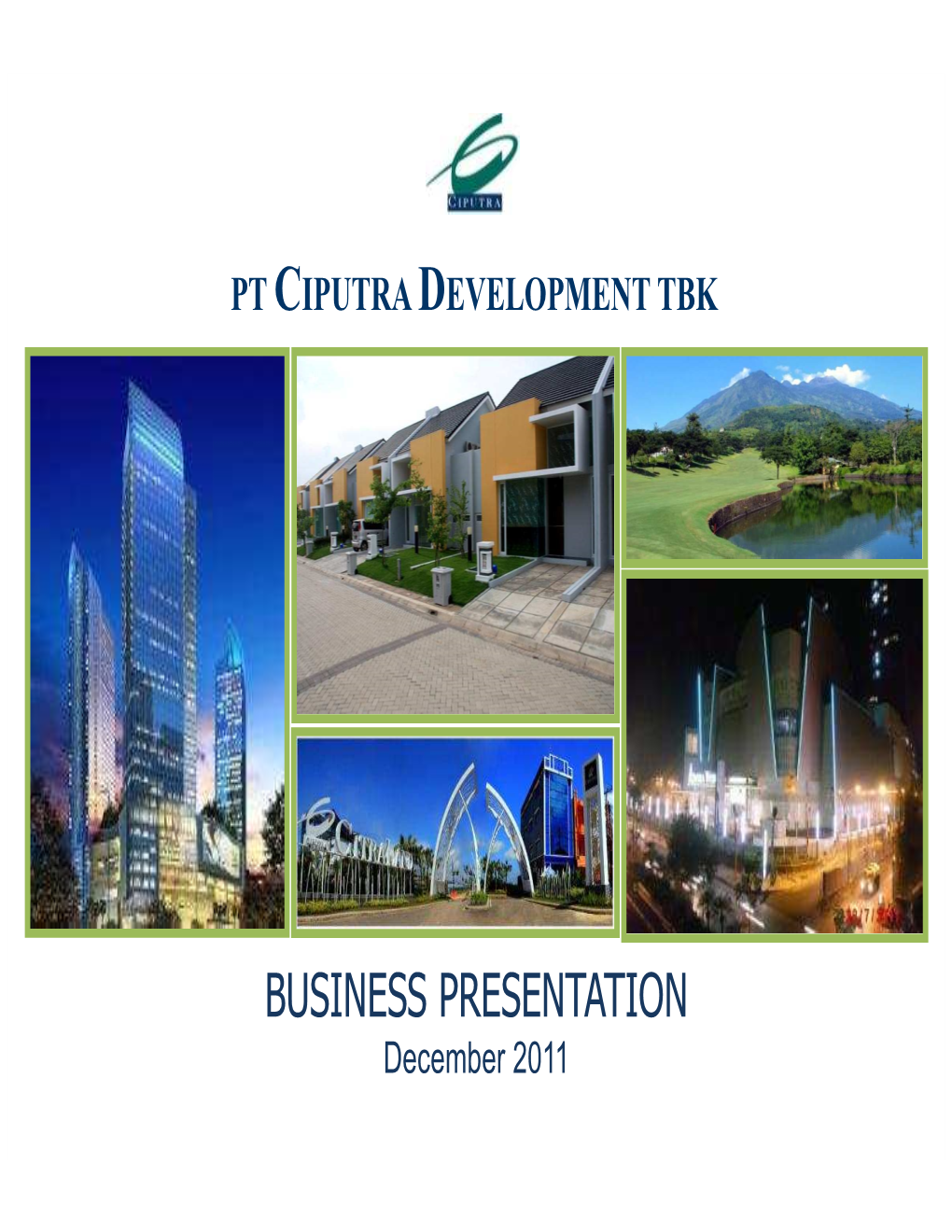 BUSINESS PRESENTATION December 2011