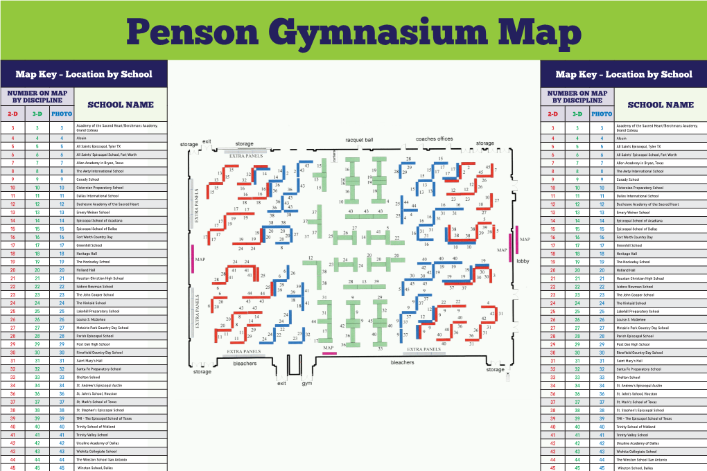 Location by School Map Key – Location by School