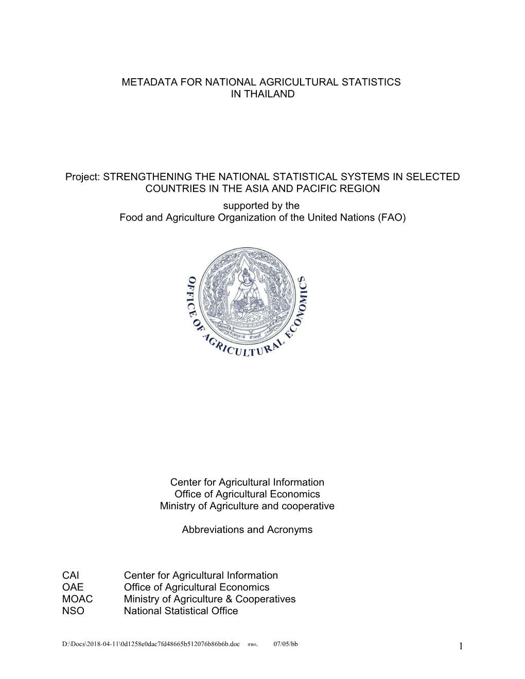 Assessing the National Statistical Systems