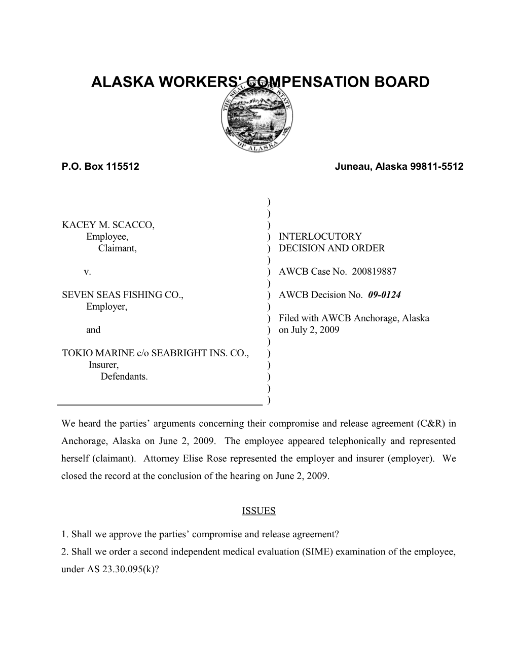 Alaska Workers' Compensation Board s31