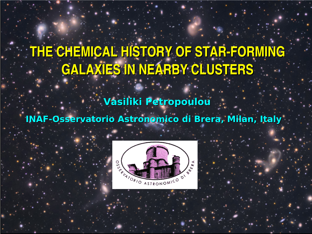 The Chemical History of Starforming Galaxies In