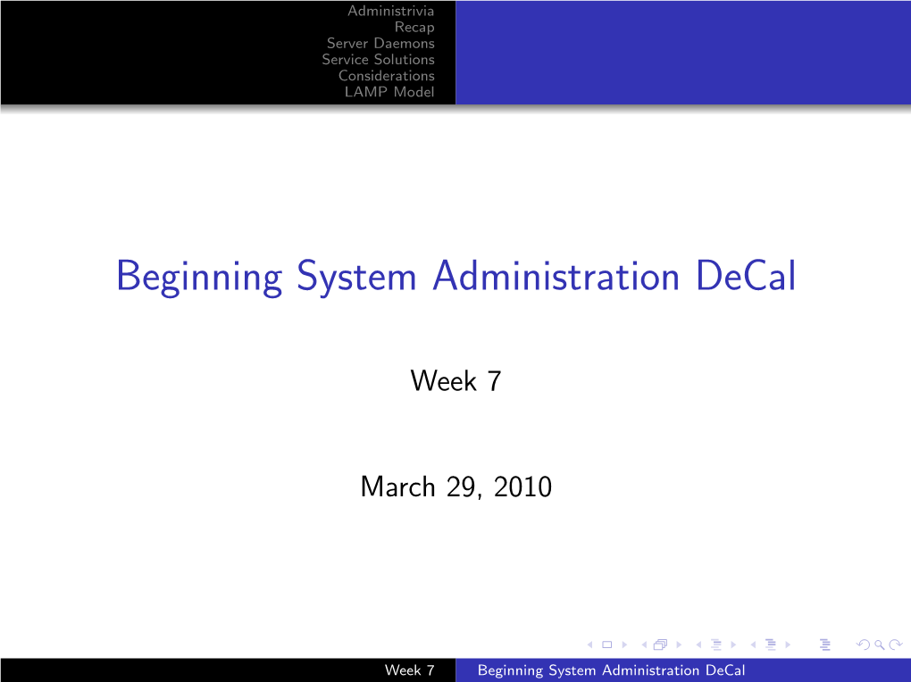 Beginning System Administration Decal