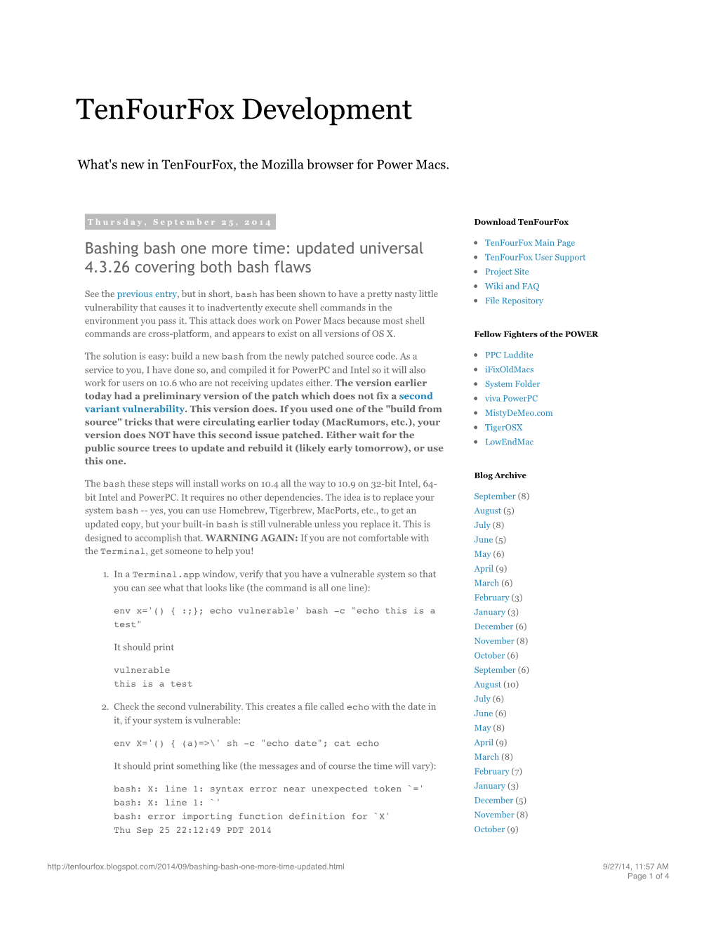 Tenfourfox Development