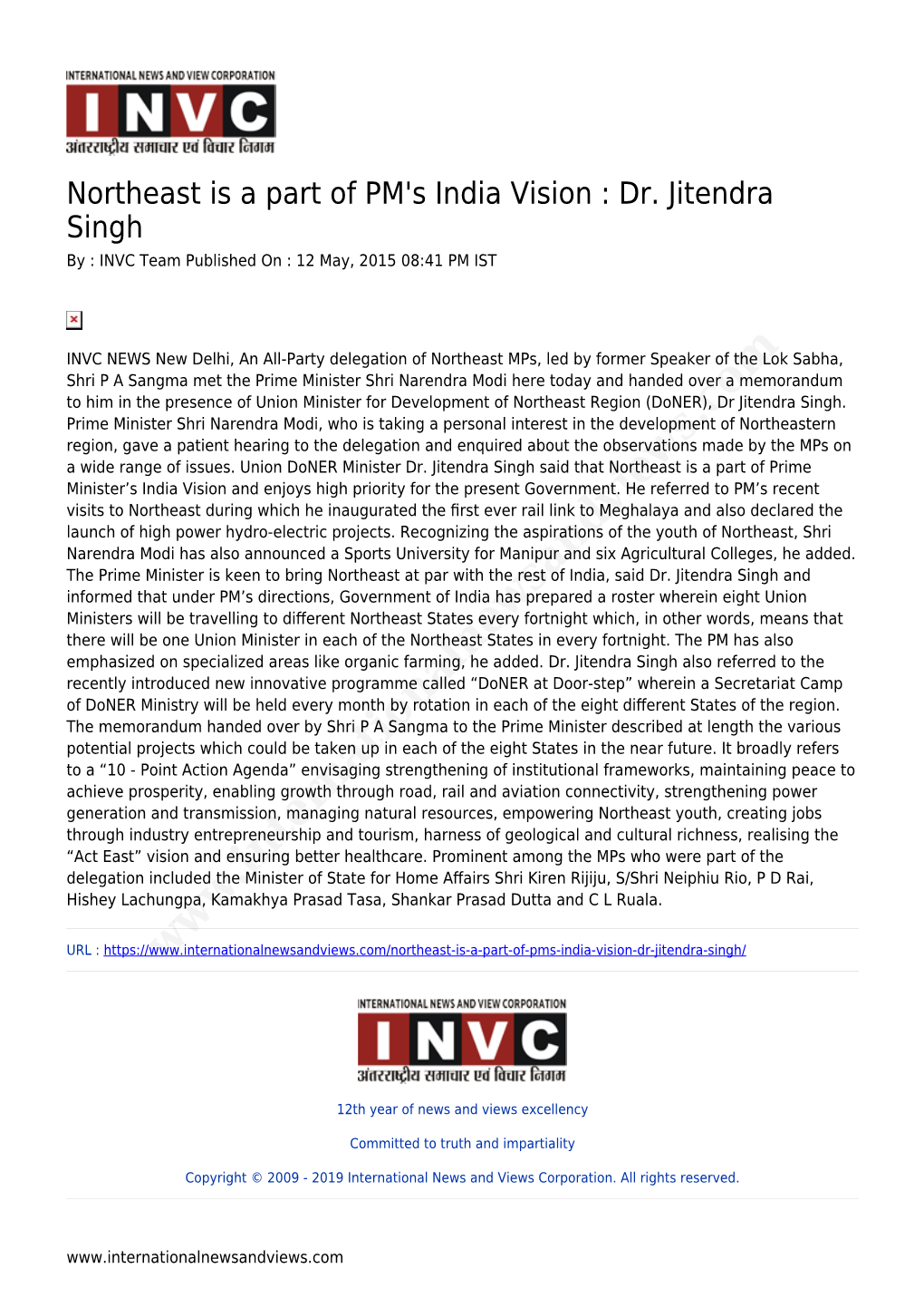 Dr. Jitendra Singh by : INVC Team Published on : 12 May, 2015 08:41 PM IST