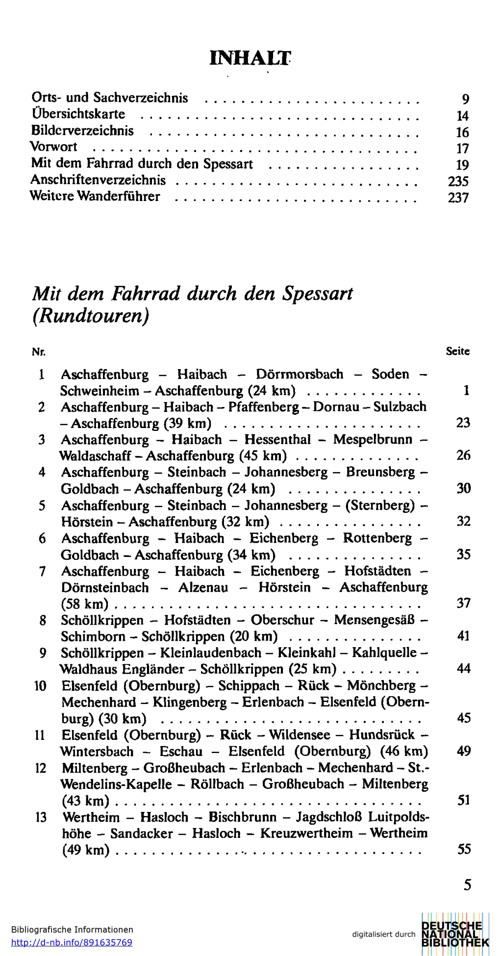 INHALT Mit Dem Fahrrad Durch Den Spessart (Rundtouren)