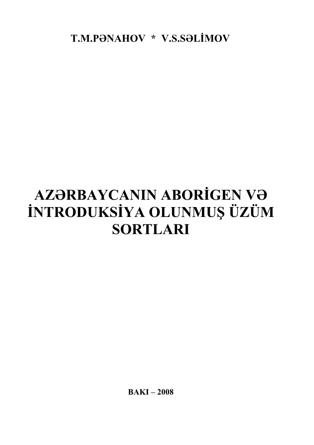 Azərbaycanin Aborigen Və Introduksiya Olunmuş Üzüm Sortlari