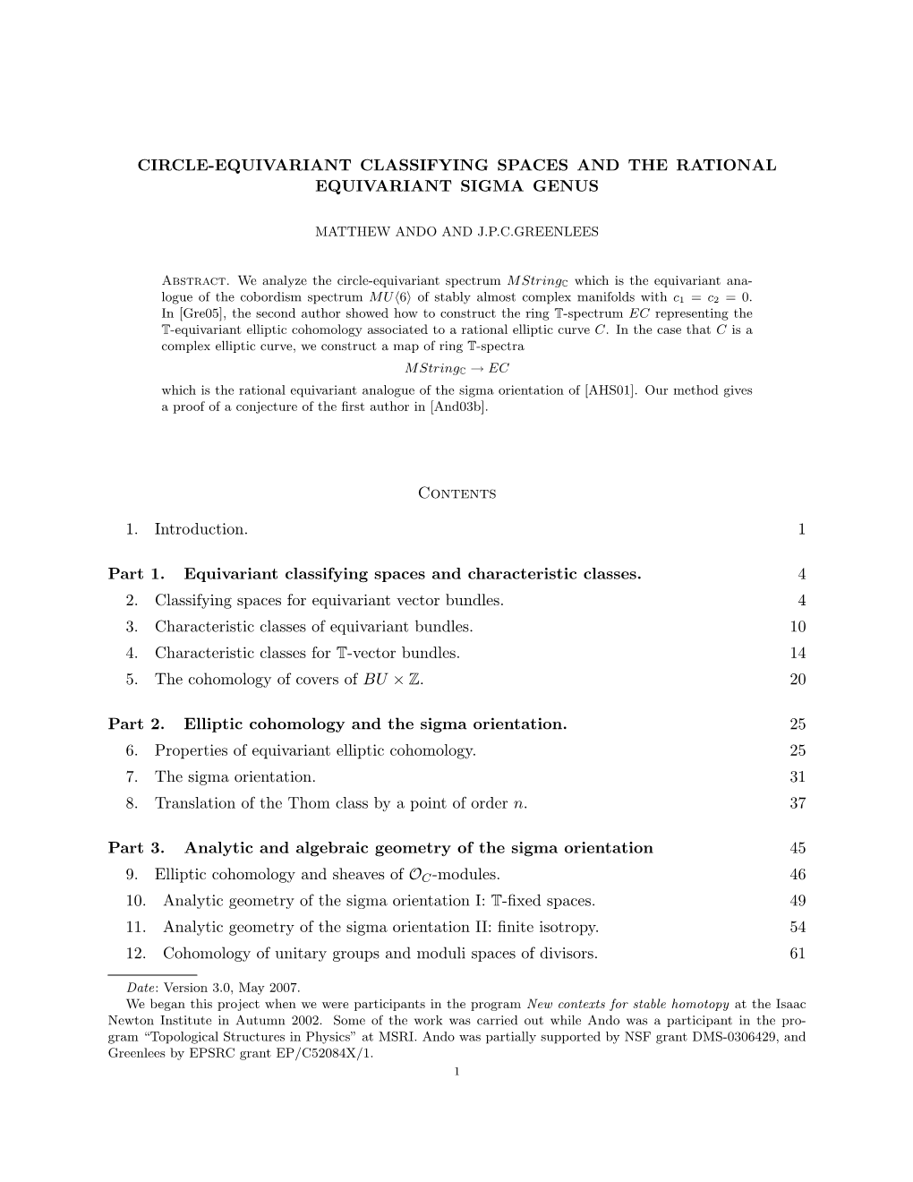 Circle-Equivariant Classifying Spaces and the Rational Equivariant Sigma Genus