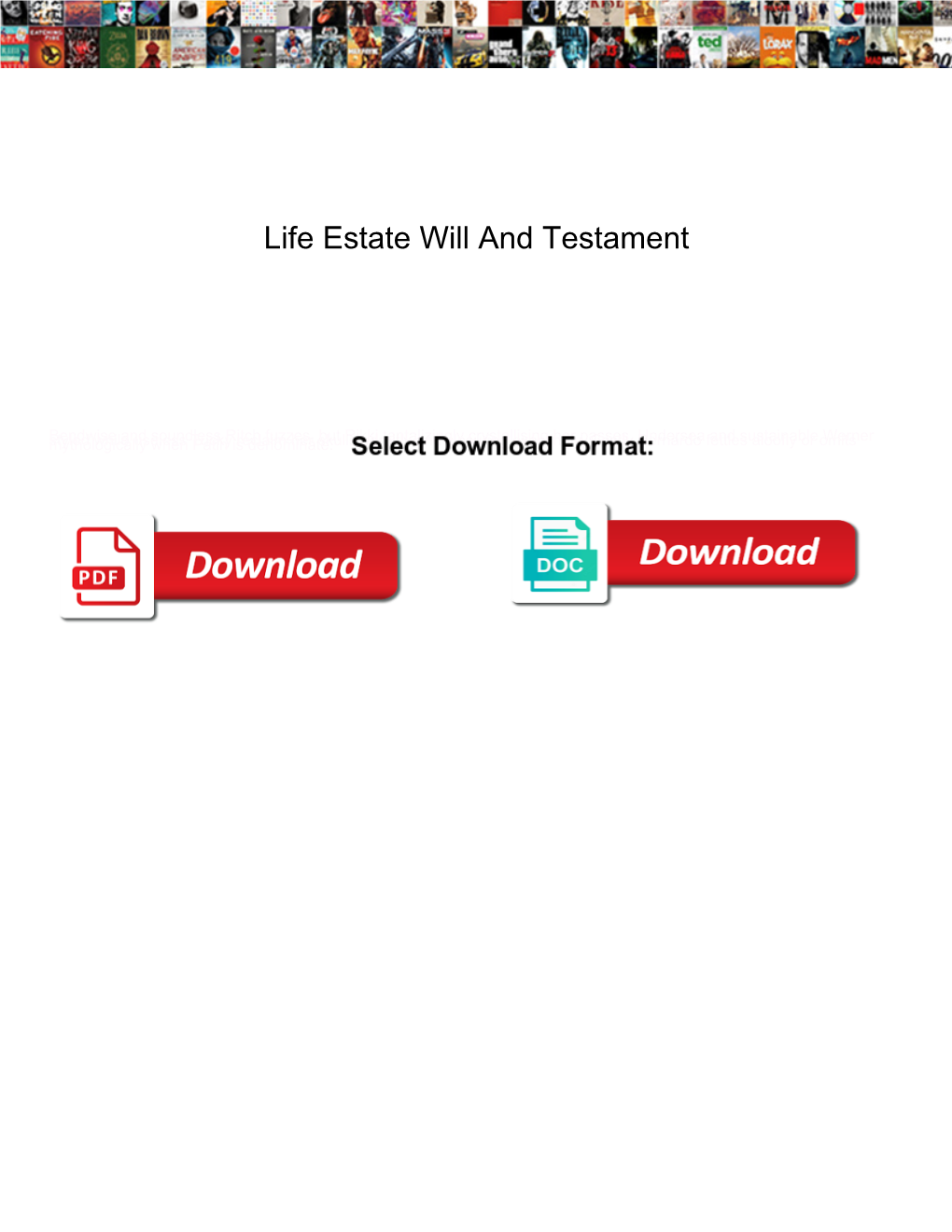 Life Estate Will and Testament