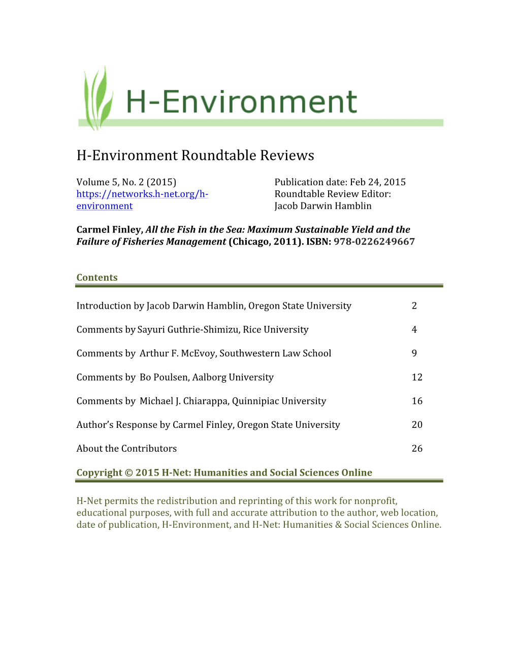 Maximum Sustainable Yield and the Failure of Fisheries Management (Chicago, 2011)