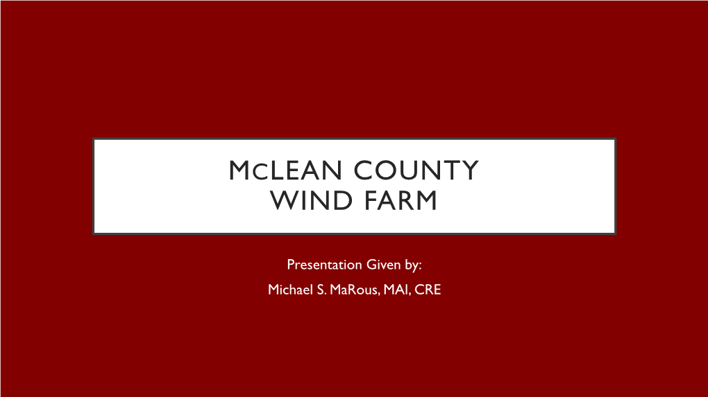 Mclean County Wind Farm