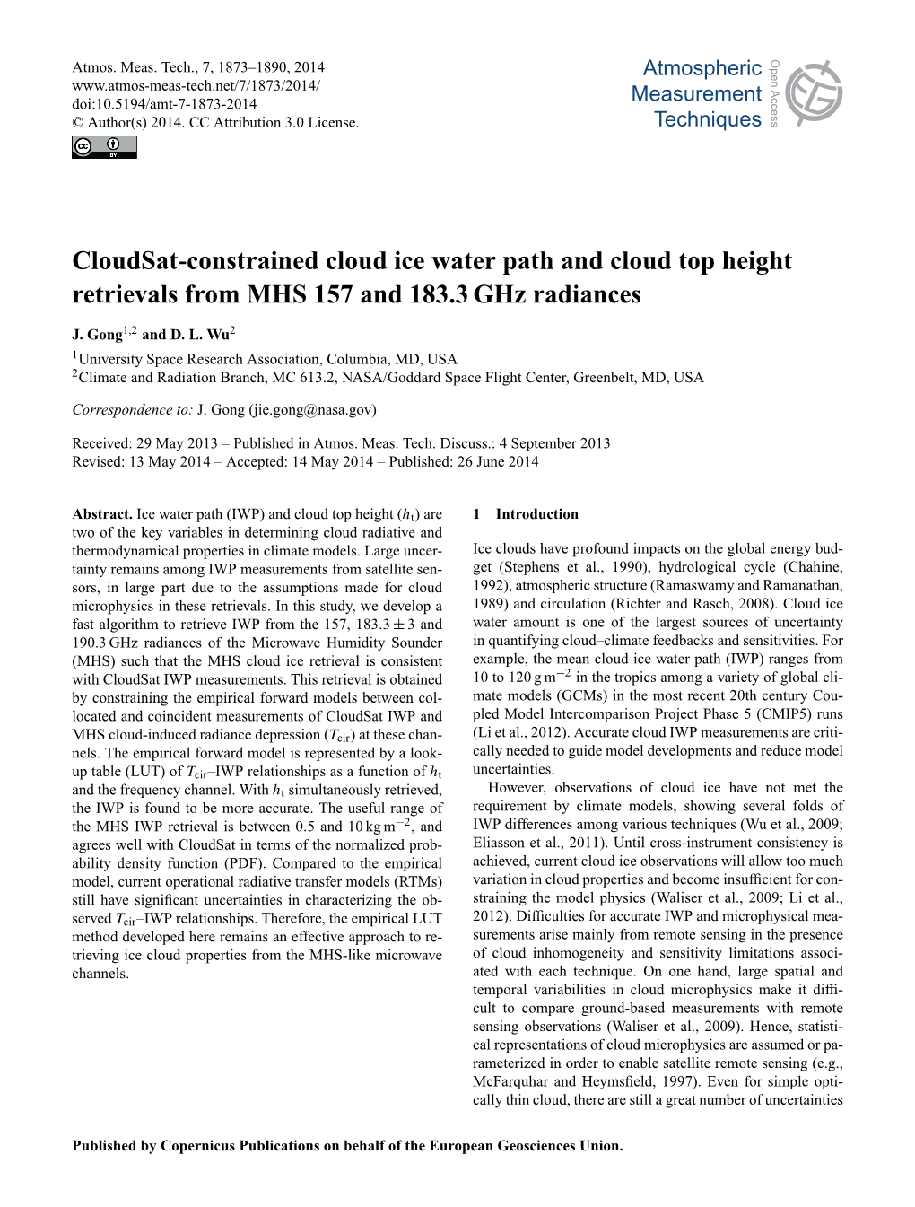 Cloudsat-Constrained Cloud Ice Water Path and Cloud Top Height Retrievals from MHS 157 and 183.3 Ghz Radiances