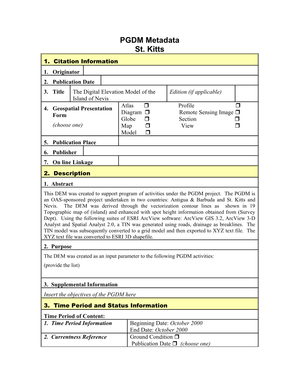 Metadata for Coastal Resources Information System