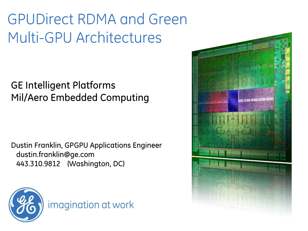 Gpudirect RDMA & Green Multi-GPU Architectures