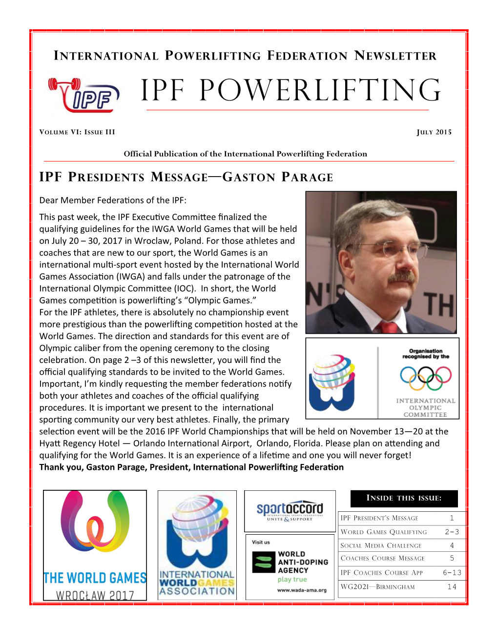 10Th IPF Newsletter July 2015