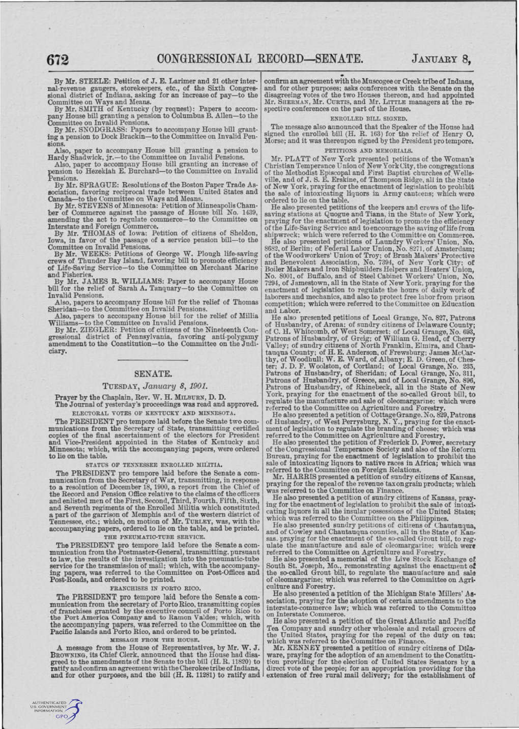 Congressional Record-Senate. January 8