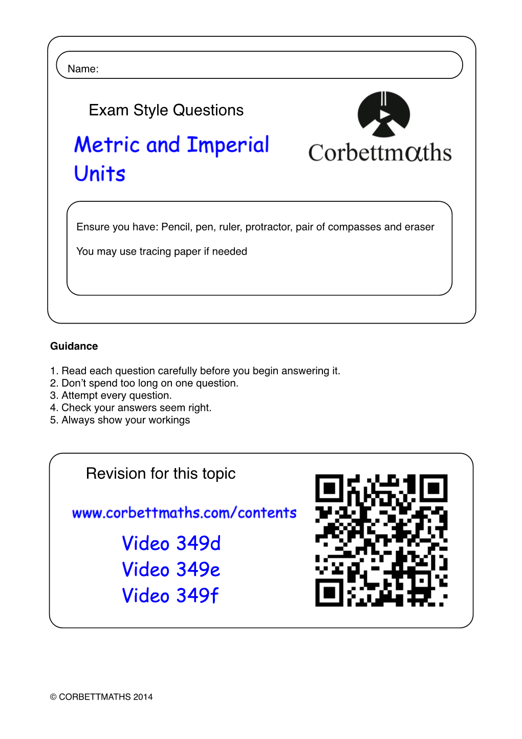 Metric and Imperial Units