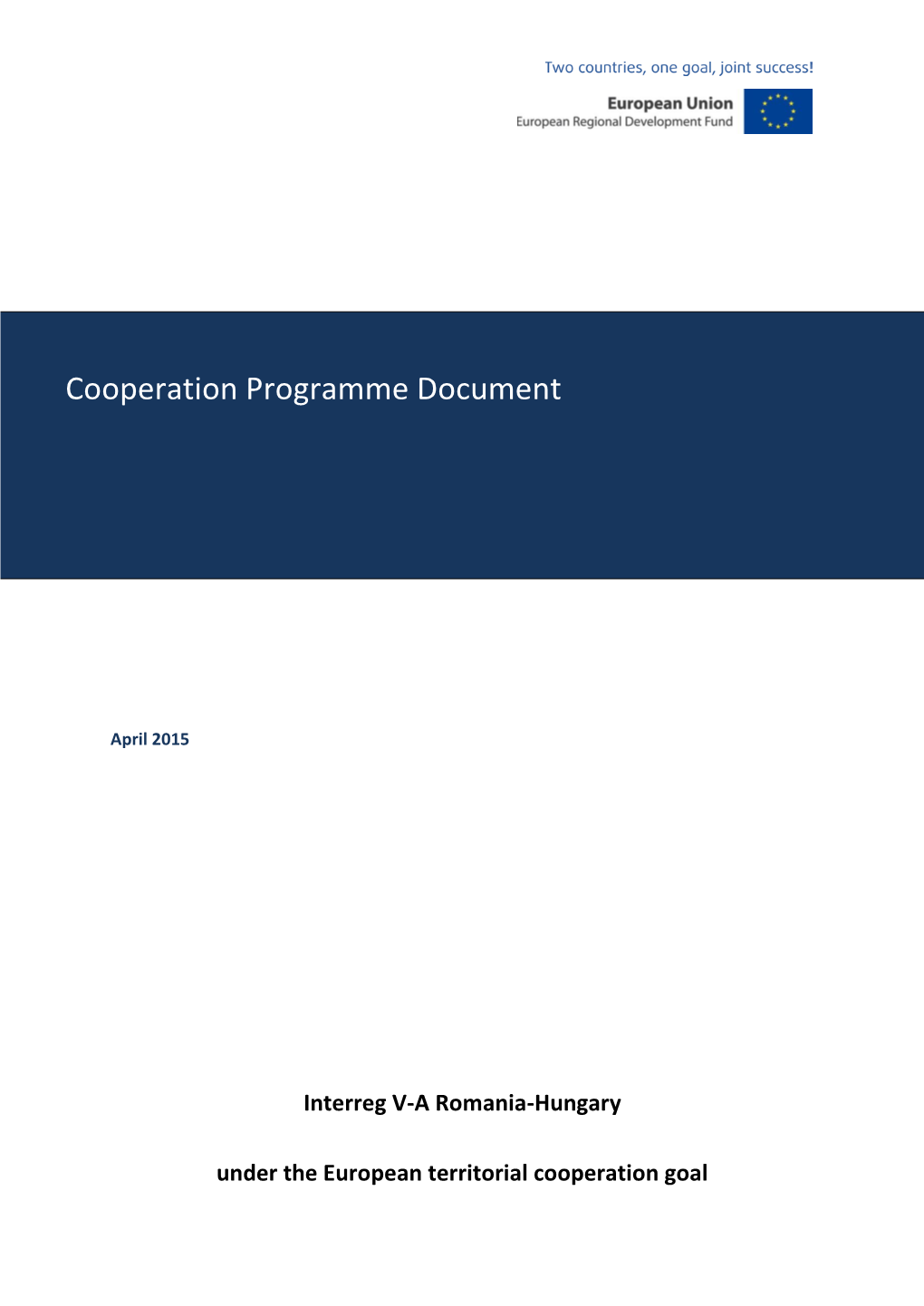 Cooperation Programme Document