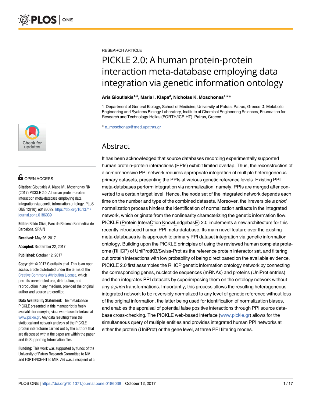 PICKLE 2.0: a Human Protein-Protein Interaction Meta-Database Employing Data Integration Via Genetic Information Ontology